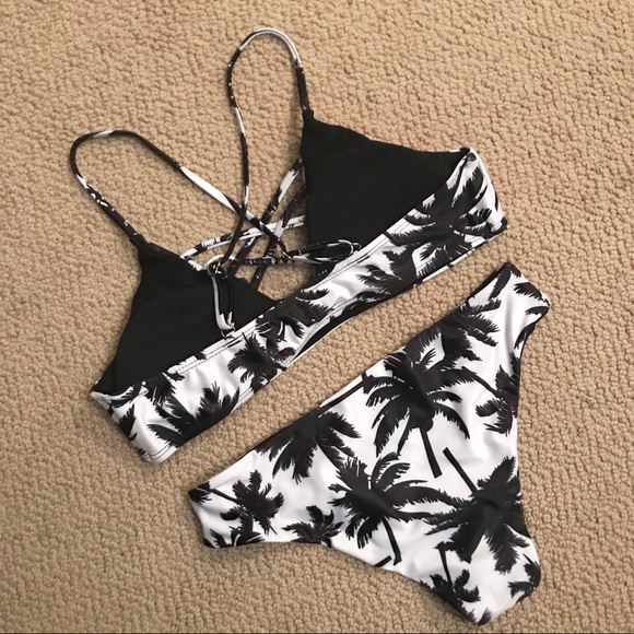Two Piece Palm Tree Print Bikini - Picture 6 of 6